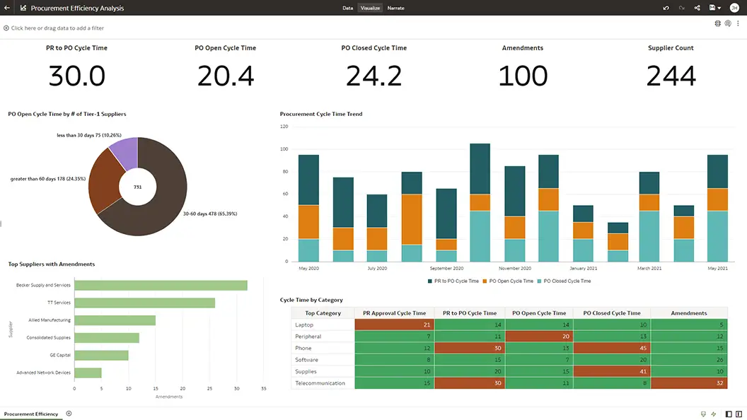 Procurement Efficiency Analysis section view