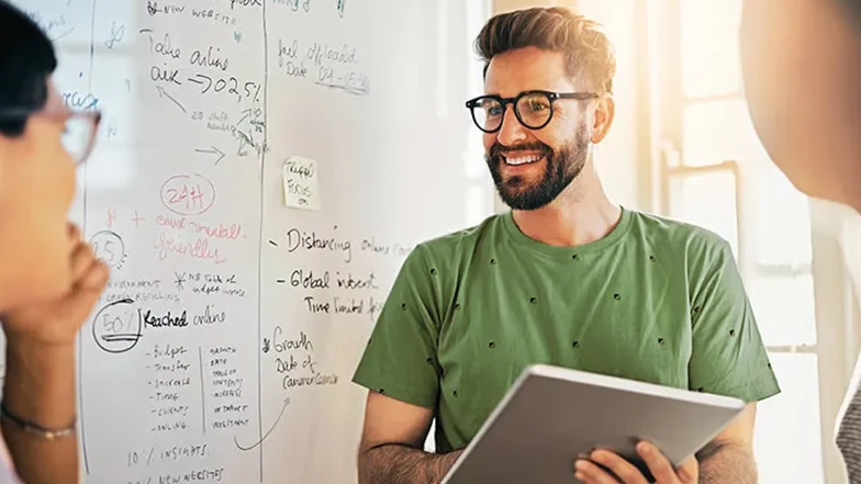 man explaining capacity planning