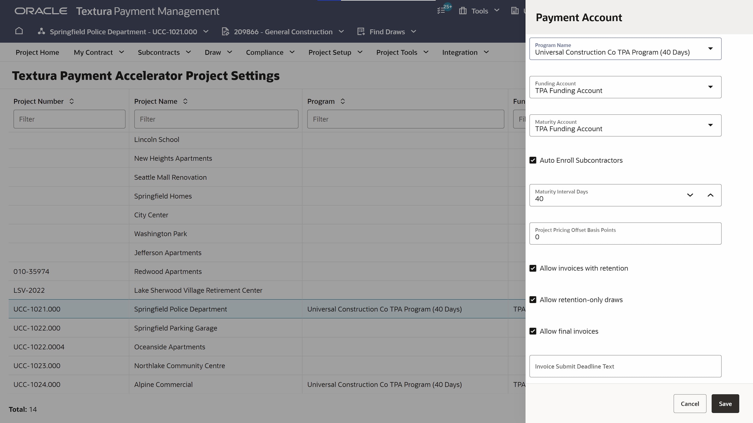 TPA and ACH disbursement screenshot