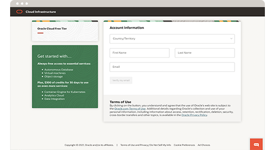 Como criar um log-in em sua conta da Oracle Cloud