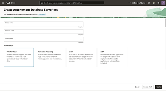 Como criar um Oracle Autonomous Database