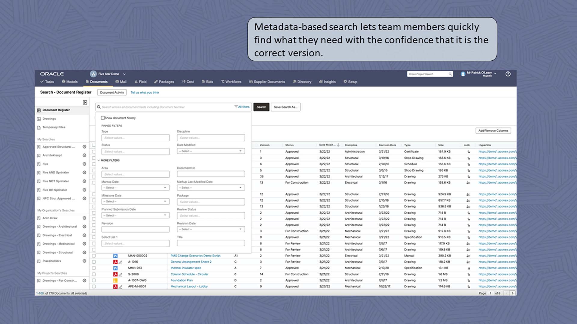Vast amount of project data imgage