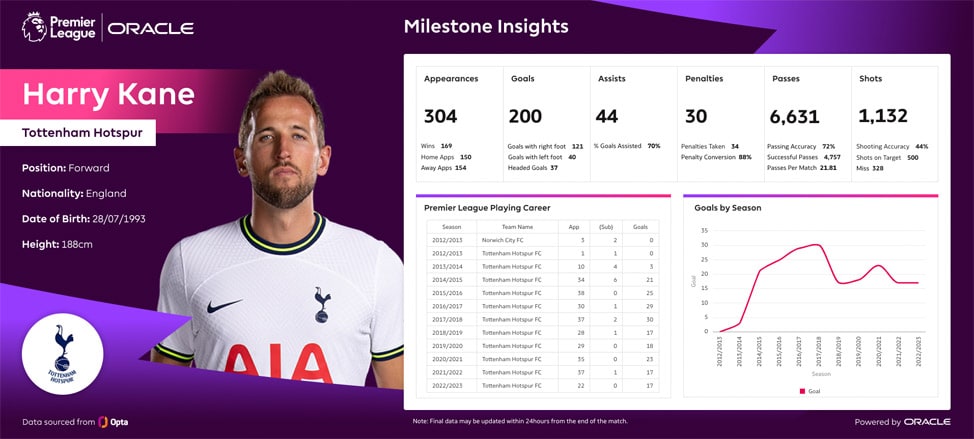 Harry Kane statistics, details below