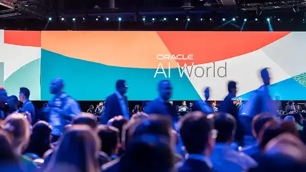 Oracle AI World event stage and audience